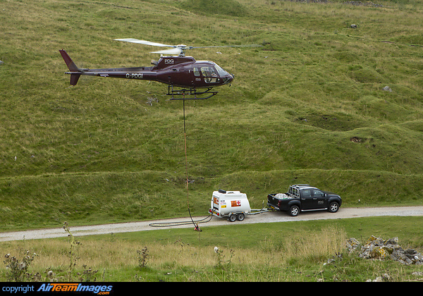 PDG aviation seen here lifting stone flags onto the remote Yorkshire moors Aerospatiale AS-350B1 Ecureuil