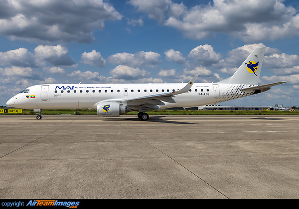 Former Air Astana E190 in the new MAI Myanmar Airways Int'l colors - Paintjob by MAAS Aviation Maastricht. Embraer ERJ-190LR