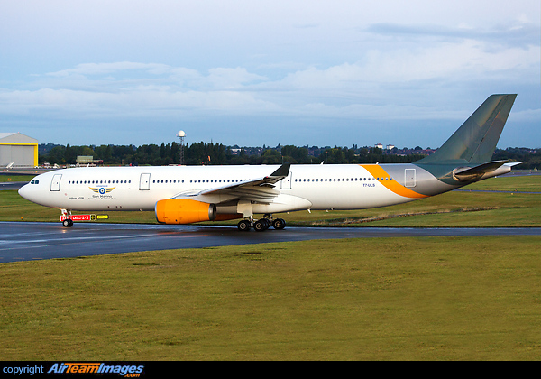 Airbus A330-343, T7-ULS is ex- OY-VKG of Thomas Cook Scandinavia and has recently been acquired by San Marino Executive Aviation as a Preighter (passenger/freighter). It remains in basic Thomas Cook livery and is apparently due to go to ULS Cargo Airlines Airbus A330-343