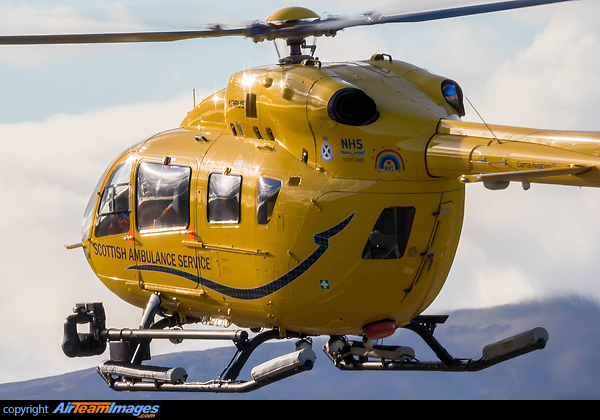 Arriving after another sortie as Helimed 5 Airbus Helicopters H145