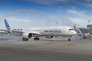 Water cannon salute for this A350 after arrival from TLS for Airbus's ...
