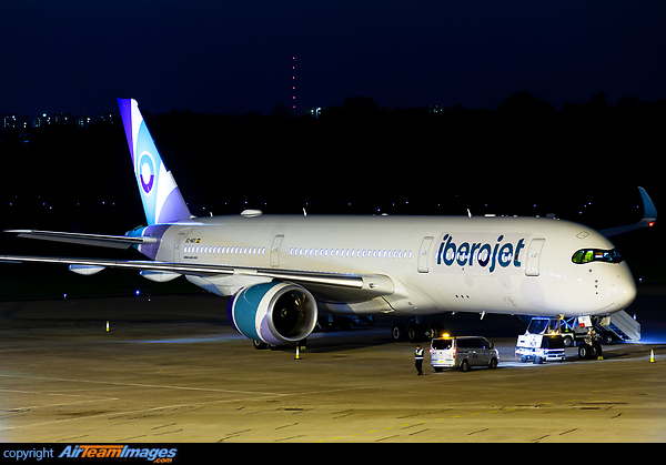 A special charter flight operated by Iberojet on behalf of the UK goverment deporting Jamaican nationals to Kingston, Jamaica Airbus A350-941