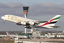 Departing Heathrows' Runway 27L heading back to DXB, wearing special '...