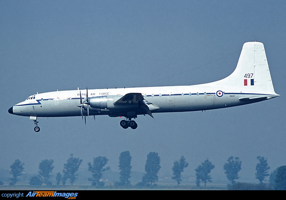 This is the REAL XM497 (c/n 13509, which later ended on Stansted's fire dump) in active RAF service, not the faked one displayed at Cosford. Bristol Britannia C1