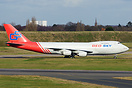 A rare sight of a classic 747 as Geo-Sky's 4L-GEO arrives at Birmingha...