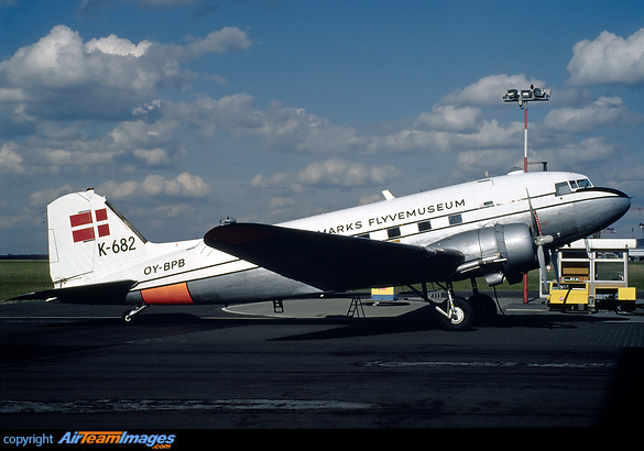 Basic Danish Air Force livery with "Danmarks Flyvemuseum" titles on starboard only Douglas C-47A Skytrain (DC-3)