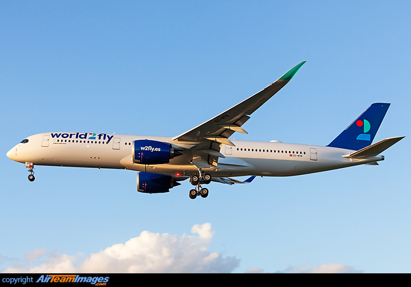 Brand new to the Airline World2fly is this A350, caught arriving at BHX from Ibiza, covering for Tui flights. Airbus A350-941