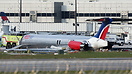 The plane's landing gear collapsed and caught fire as the Red Air Flig...