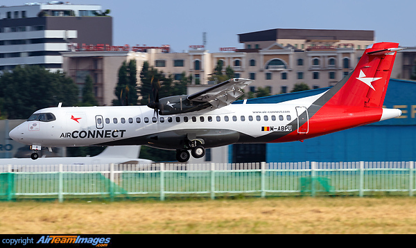 First aircraft (with temporary registration) of the newest regional airline Air Connect founded in Romania. ATR 72-600