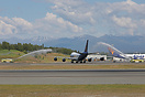 Fire Service water cannon salute for this Boeing 747-400F.