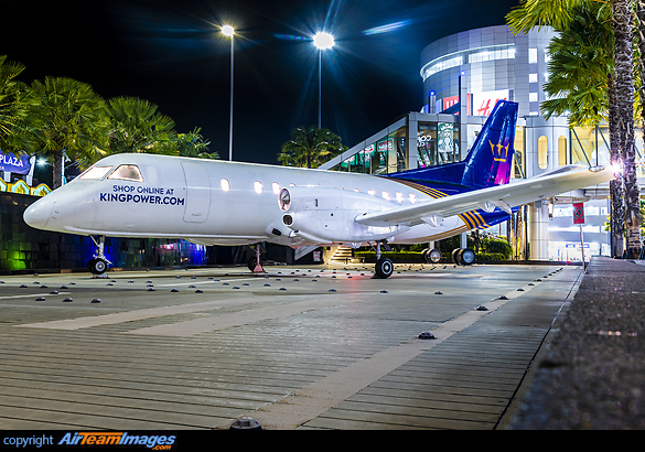 Saab340 ex Legacy Airlines on dispay at downtown Pattaya in front of Terminal 21 shopping mall Saab 340A