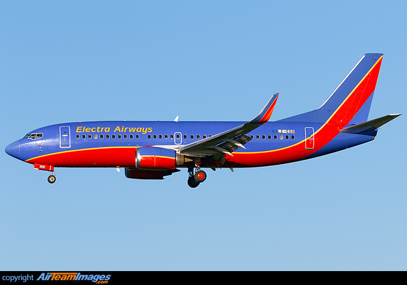 Still in the basic livery of previous operator, Southwest Airlines, Electra Airways 737-300 LZ-EBB arrives at East Midlands to be painted by Airbourne Colours Boeing 737-3H4