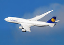 Lufthansa Boeing 747-8i banking south at Frankfurt Airport