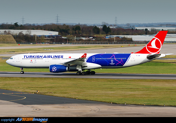 Turkish Airlines A330 TC-JNM has recently acquired EUFA Champions League additional livery Airbus A330-343X