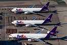 Three Fedex jets loading up at LAX.