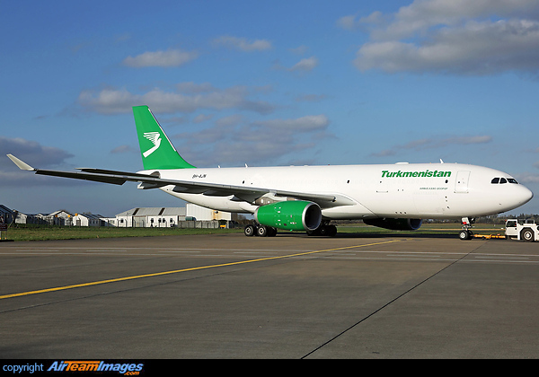A first A330-243(P2F) has been painted into Turkmenistan Airlines colours at Shannon.
Due to become EZ-F429 on delivery. Airbus A330-243(P2F)
