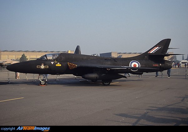 rare picture of this Hunter T7A in this smart all black scheme Hawker Hunter T.7A