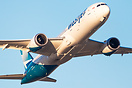 Westjet's 787 lifts off on a crisp Vancouver morning.