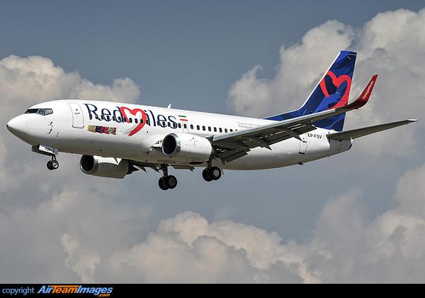 Sepehran Airlines revealed their newcomer 733 in frequent flyer club (Red Miles) livery. Ex UR-GBA Boeing 737-36N