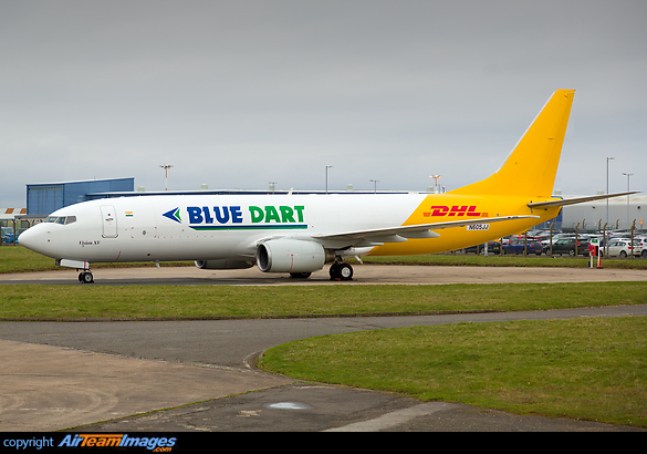 One of two Boeing 737-800s for India's Blue Dart Aviation recently emerged from Airbourne Colours' paintshop in this hybrid DHL livery Boeing 737-84P(BCF)