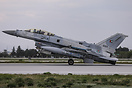 Lockheed Martin F-16F from the United Arab Emirates Air Force lands af...