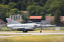 The last airworthy Mirage III in Europe takes off for the very last ti...