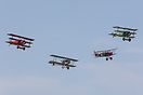 Formation of WW1 aircraft at La Ferte Alais