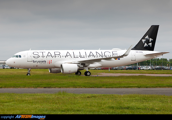 Fresh out of Airbourne Colours paintshop is Airbus A320 OO-SNQ in Brussels Airlines / Star Alliance livery Airbus A320-214