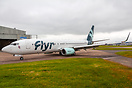 Ex LN-FGC of Flyr about to enter the Airbourne paint shop, to be paint...