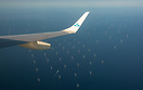 Descending over the vast 'Lagelander' offshore wind farm in the North ...