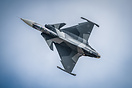 Brand new Saab Gripen E display during RIAT 2023
