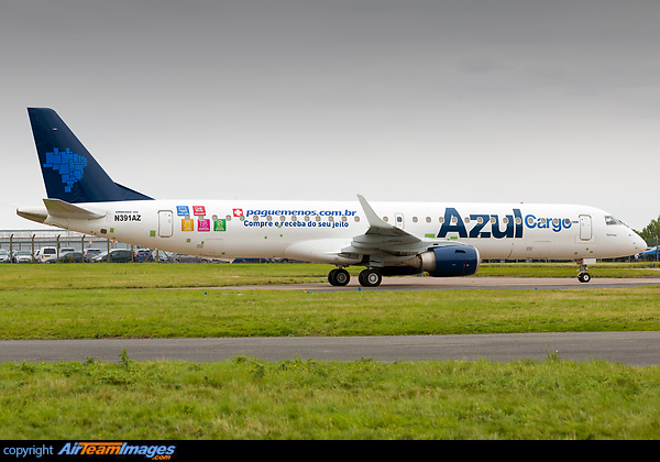 Azul Cargo Embraer 195 N391AZ arrives at EMA for painting by Aibourne Colours. This aircraft was passenger configuration until June 2020 but was converted to Preighter due to high cargo demand during the initial stages of the Covid 19 pandemic Embraer ERJ-195(F)