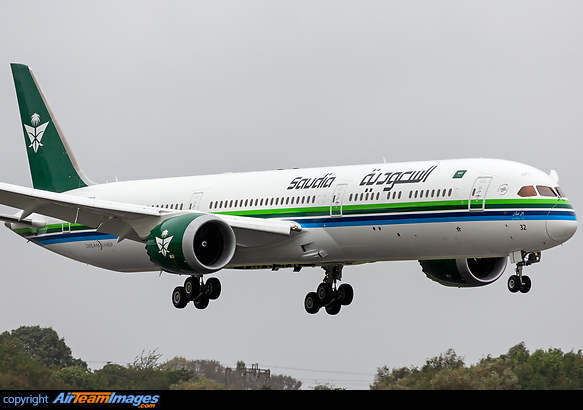 First revenue flight for this aircraft after being recently delivered to the airline coming in from Jeddah. Sporting a retro livery but nothing confirmed by Saudia if this is a new livery or a retro as a number of aircraft now sport this. Boeing 787-10 Dreamliner