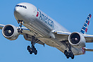 N728AN American Airlines Boeing 777-323ER landing at Los Angeles Inter...