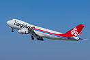 LX-ECV Cargolux Boeing 747-4HQERF taking off  at Los Angeles Internati...