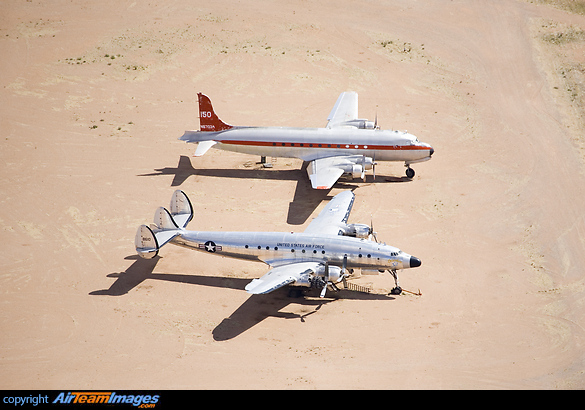 Aerial Photograph showing ex USAF Constellation and Douglas DC-4 N67034 Lockheed Constellation