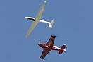 Guy Westgate inverted in his Swift S-1 glider while in formation with ...