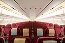 front view of the economy class cabin