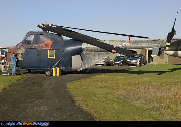 The only surviving Sikorsky S55 Whirlwind, and also the 1st Helicopter to fly the Atlantic, seen here having its paint stripped ready for further restoration Sikorsky HAS22 S-55 Whirlwind