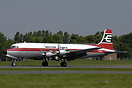 Newly painted into British Eagle livery