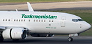 Close up of the new Turkmenistan Airlines Boeing 737 -700 on arrival a...
