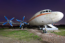 This old Interflug IL-18 has been moved by truck to its new location a...