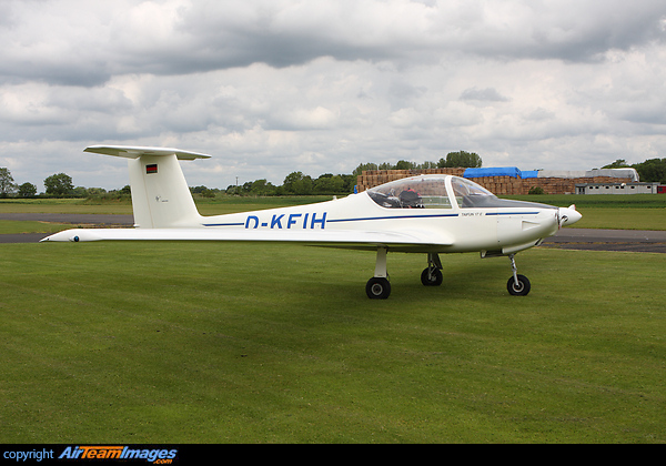 an unusual visitor - This German Motor Glider was forced to have 2 nights at Breighton as the weather on his intended Journey to Sywell was too stormy to continue Valentin Taifun E17