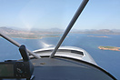 A view from the cockpit looking out over North East Sardinia