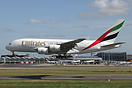 The first time an Airbus A380 has landed in passenger service anywhere...