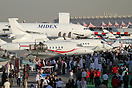 A sunny afternoon on an average public day at the 2009 Dubai Air Show....