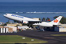 Aircalin Airbus 330 departing from Papeete in front of the Air Moorea ...
