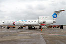 Notice how people board the plane through the tail section!